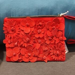 Floral Red Clutch